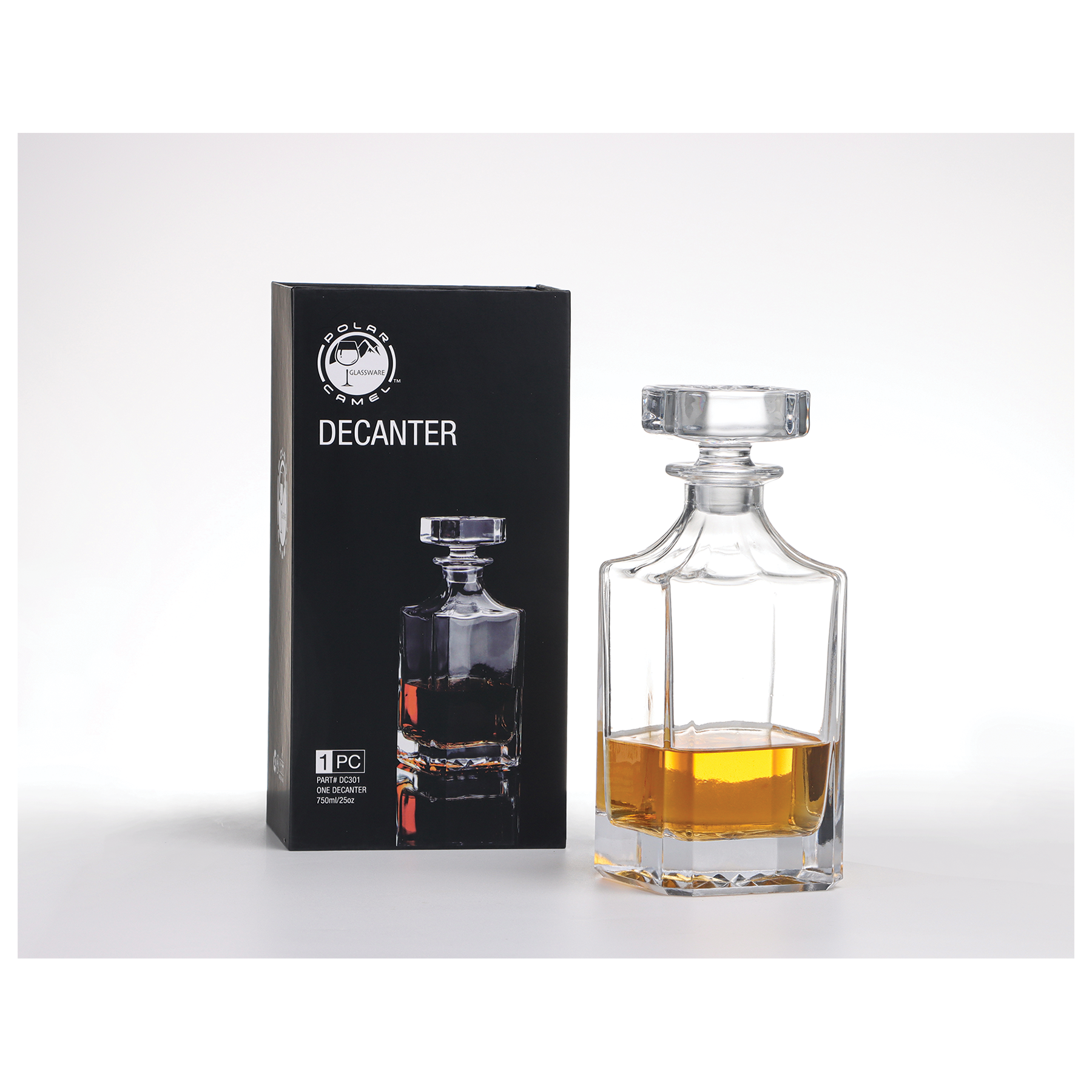 750ml Whiskey Decanter – Square Glass with Premium Gift Box