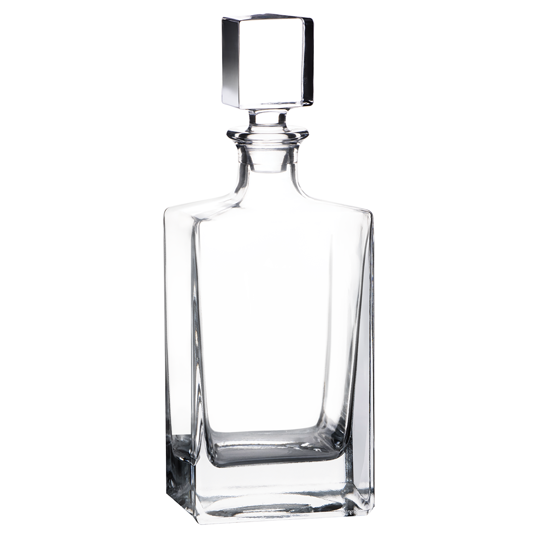 Rectangle Glass Decanter Set with Four 8 oz. Glasses and Gift Box