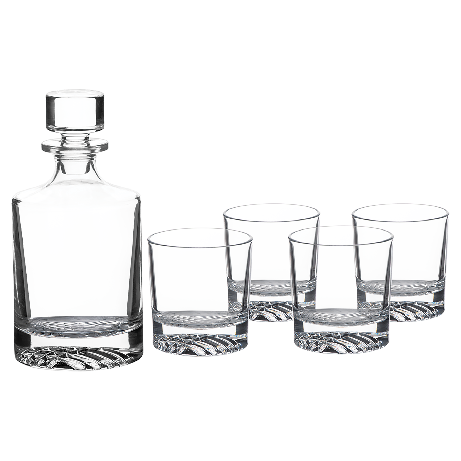 850ml Round Glass Decanter Set with Four 9 oz. Glasses and Gift Box