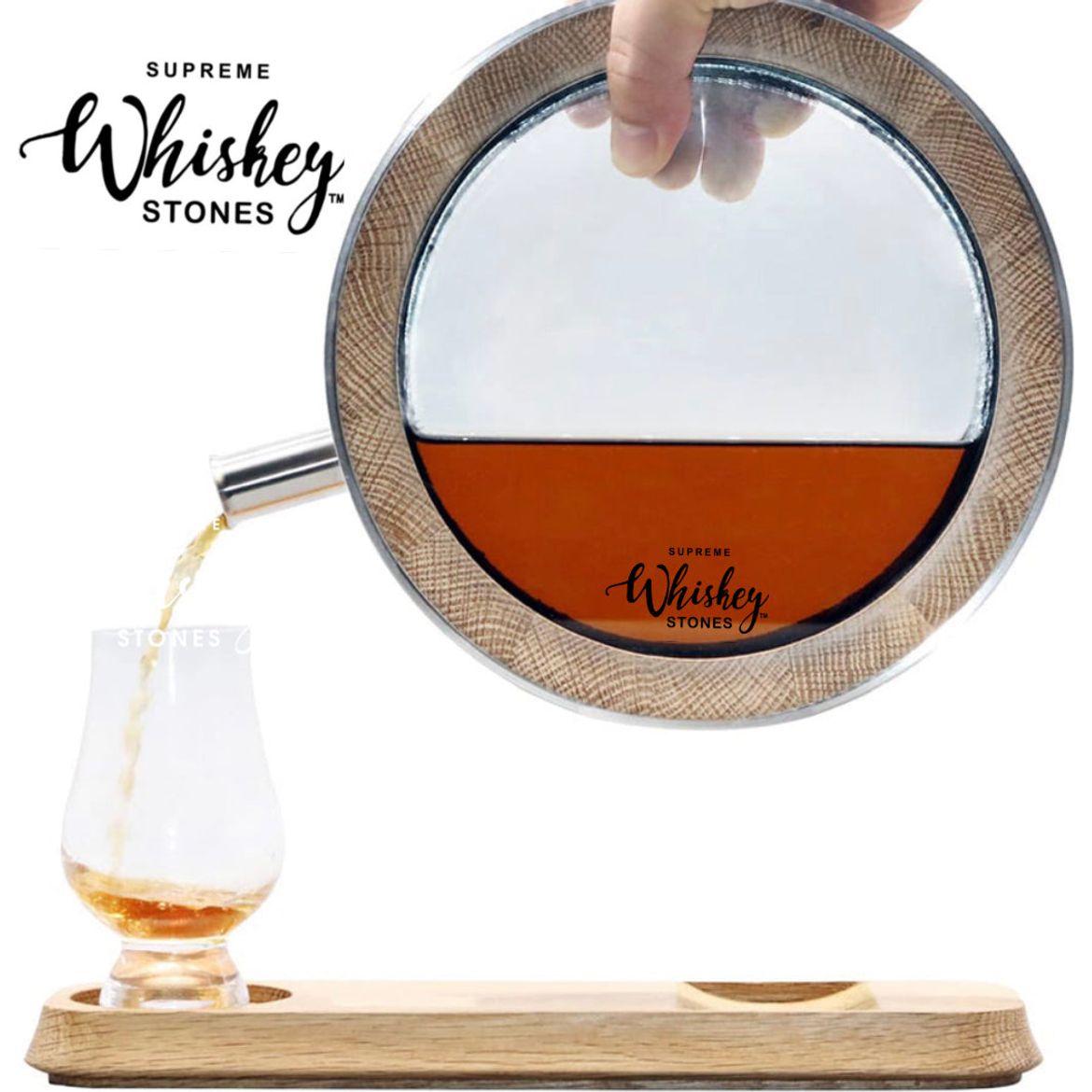 Vintage Oak Whiskey Barrel Decanter – Custom Engraved for Fast Aging