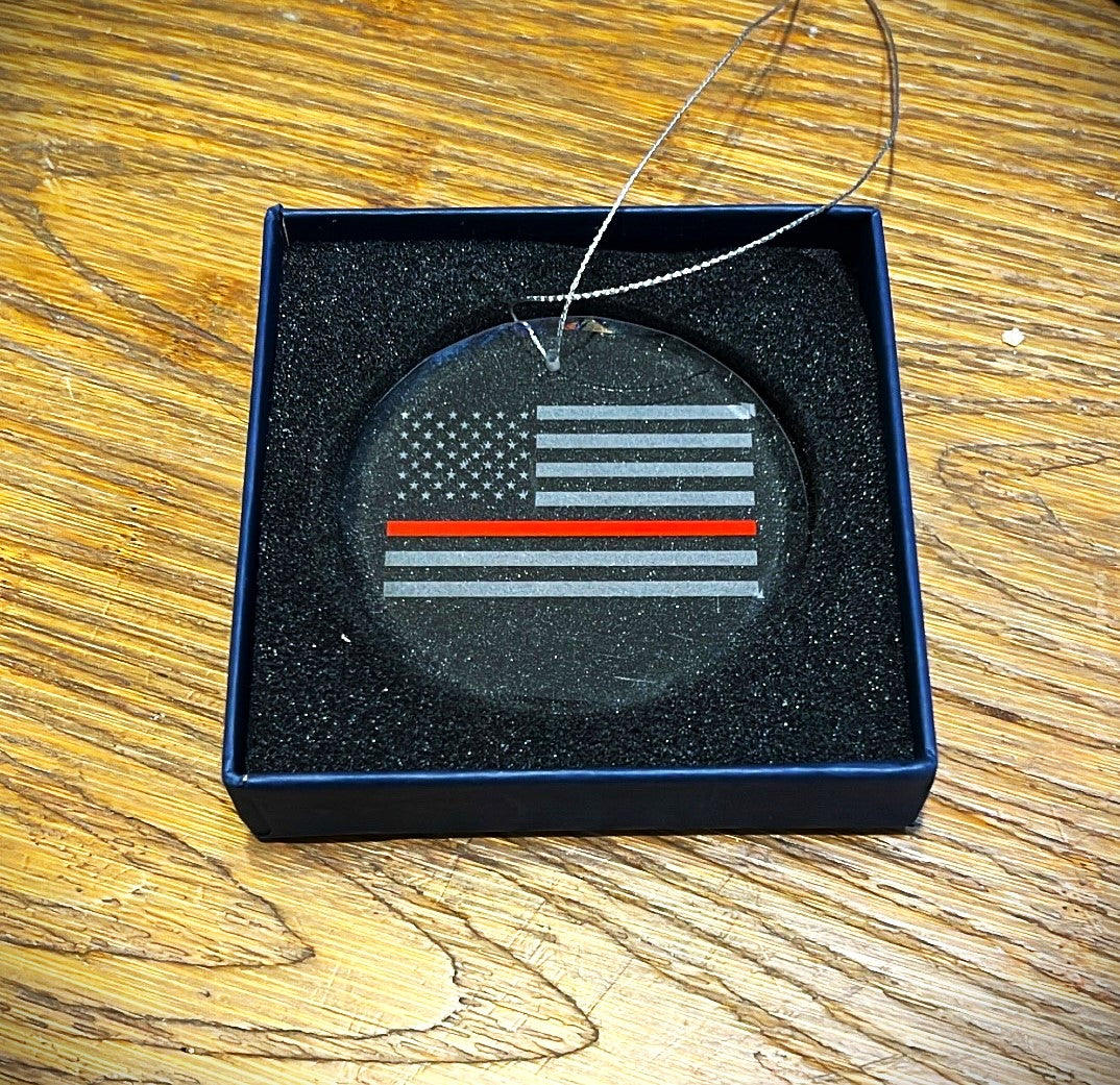 Thin Red Line Personalized Christmas Ornaments