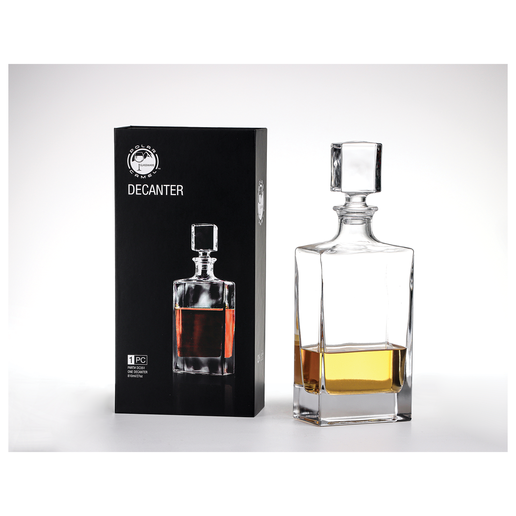 810ml Rectangle Glass Decanter with Gift Box