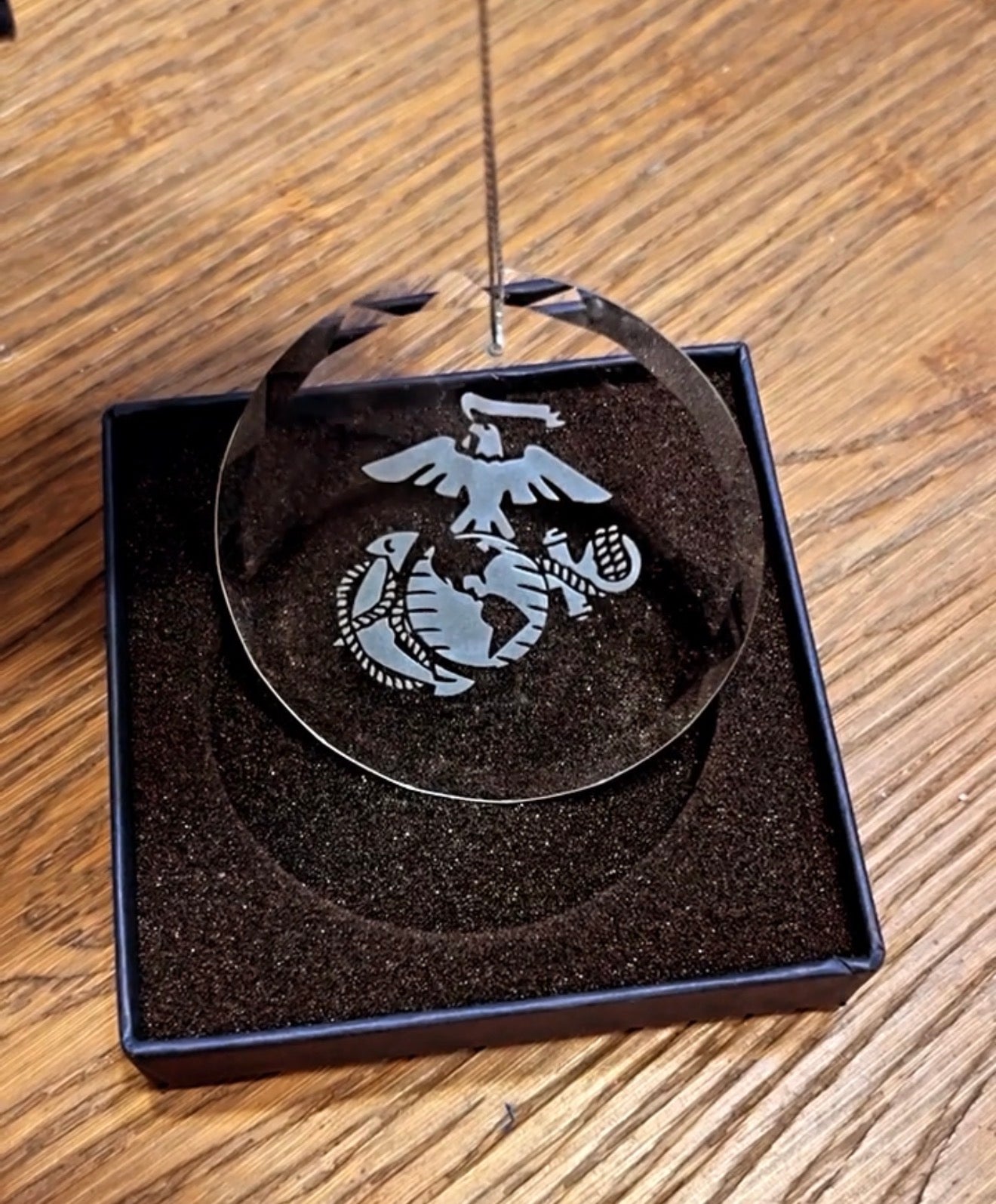 Personalized Glass Christmas Ornament – Custom Laser Engraved Gift