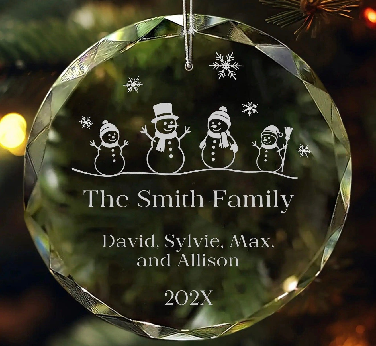 Personalized Glass Christmas Ornament – Custom Laser Engraved Gift