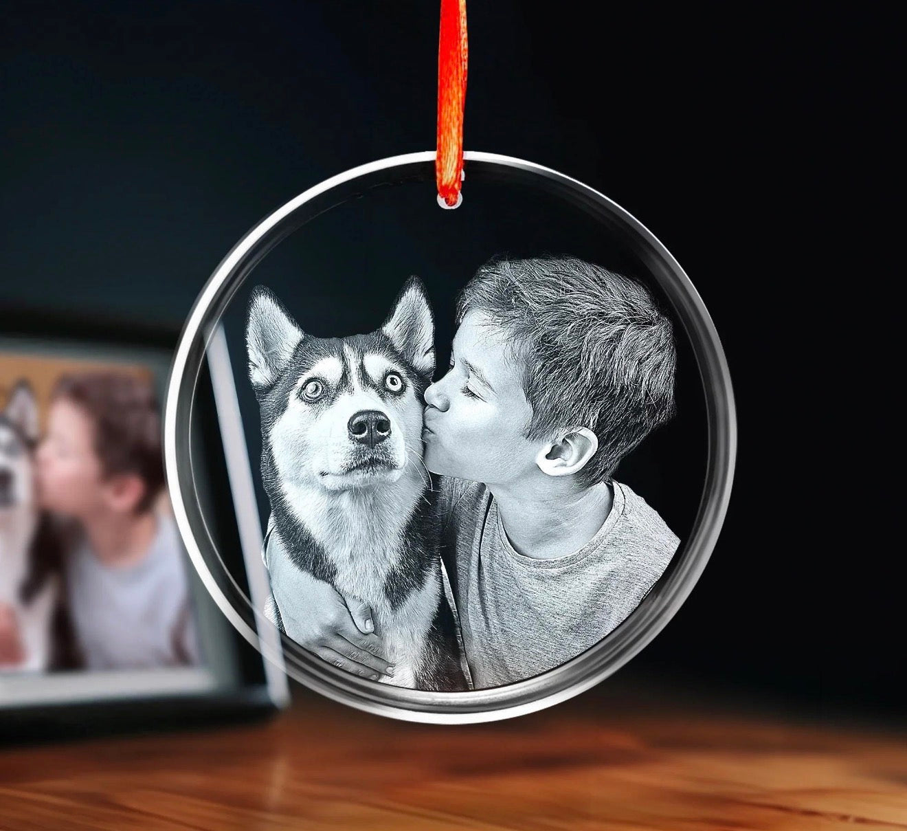 Personalized Glass Christmas Ornament – Custom Laser Engraved Gift