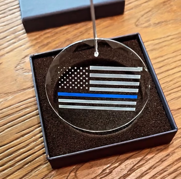 Thin Blue Line Christmas Ornament