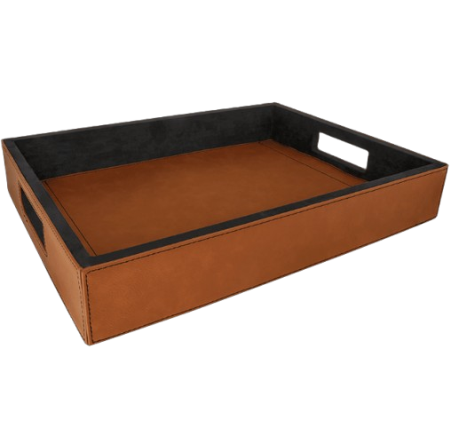 Personalized Rawhide Leatherette Serving Tray 16 x 12 | Custom Engraved Tray