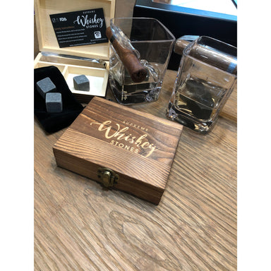 2 Cigar Glasses & Box of Stones1.JPG